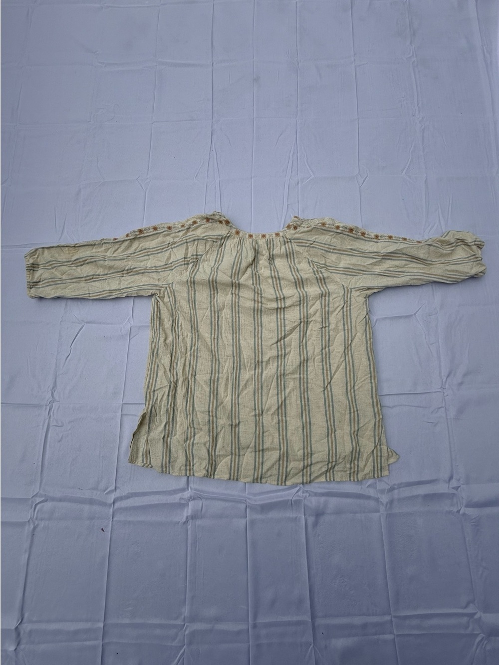#44 Pure Jill Cream Embroidered Peasant Tunic with Blue Stripes size(2x) - Picture 5 of 8